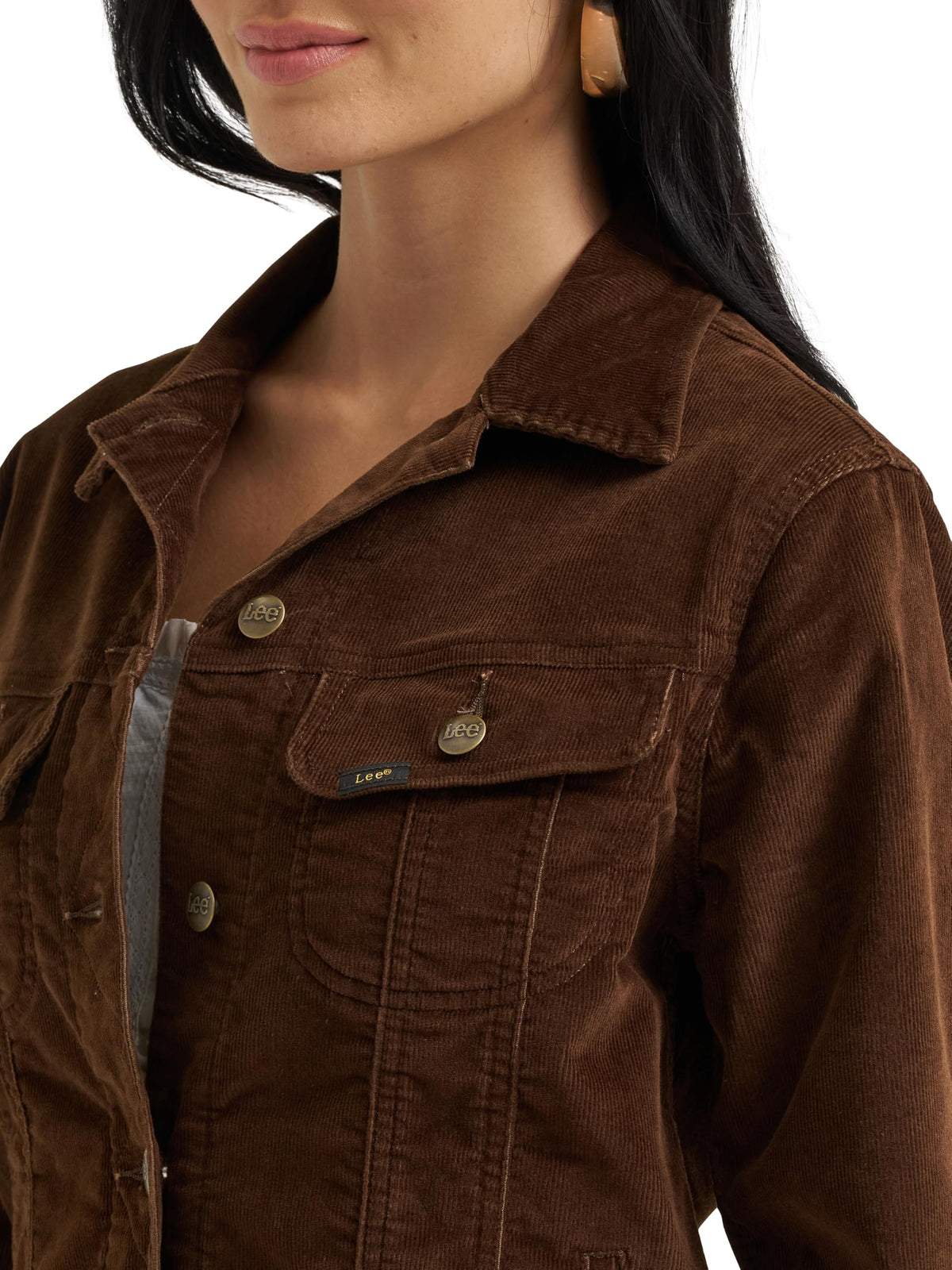 Women's Legendary Rider Denim Jacket by Lee – Cotton Blend, Bistre Corduroy, Model 112382882