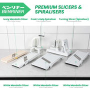 Japanese Mandolin Vegetable Slicer by Benriner – One Size, 12.5 cubic_inches, Ceramic, Off-White, Model BN-1
