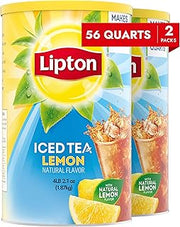 Lipton Lemon Sweetened Iced Tea Mix, Makes 28 Quarts (Pack of 2)