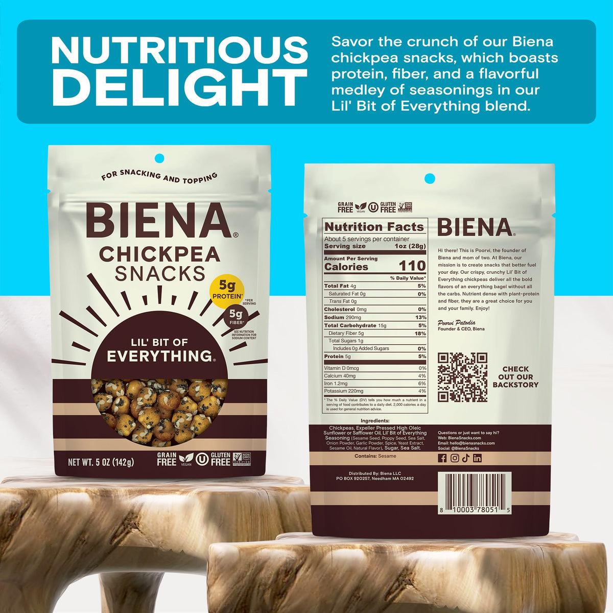 BIENA Lil' Bit of Everything / 4 Pack / Brown Vegetable