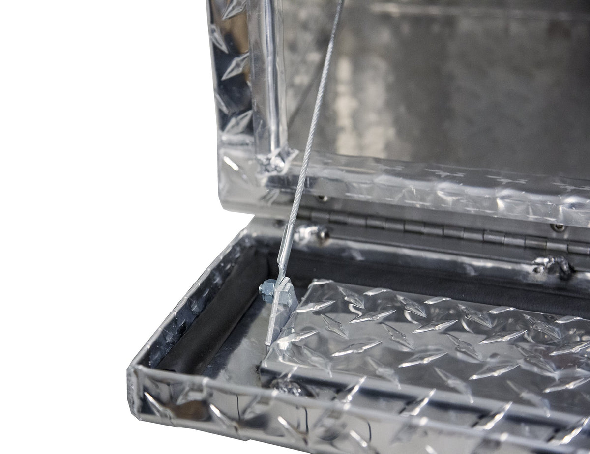 Buyers Products - Contractor Toolbox With Drop Door by Buyers Products Company – 96 x 21 x 13.5, Diamond Plate, Silver Diamond Tread, Model 1705660