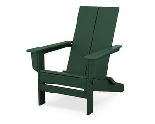 Contemporary Modern Folding Adirondack Chair in Green by Polywood – Plastic, Green, Model AD5022GR