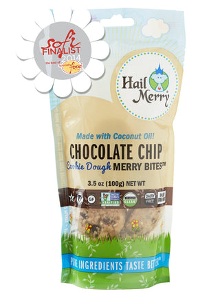 Chocolate Chip Cookie Dough Merry Bites™ (8 / Bag) 8 per case by Hail Merry – 8