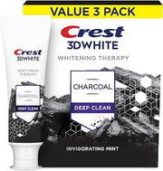 Crest 3D White Whitening Therapy Charcoal Deep Clean Invigorating Mint Teeth Whitening Toothpaste, 4.6 oz Pack of 24, Anticavity Fluoride Toothpaste, Gently Brightens Teeth, Strengthens Enamel