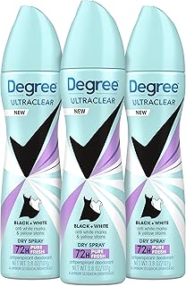 Degree UltraClear Antiperspirant Deodorant Dry Spray, 3 Count, 3.8 oz