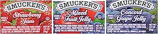Smucker's Strawberry Jam, Mixed Fruit and Concord Grape Jelly Assortment, 1/2 oz Plastic Portion Control Cup, 200-Count Case