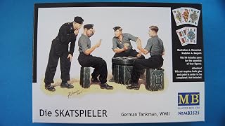 Masterbox Master Box WWII German Tank Man Skats Players (4) and Jerry Cans (6) Figure Model Building Kits (1:35 Scale)