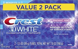 Crest 3D White Whitening Toothpaste, Radiant Mint, 3.5 Ounce (Pack of 2)