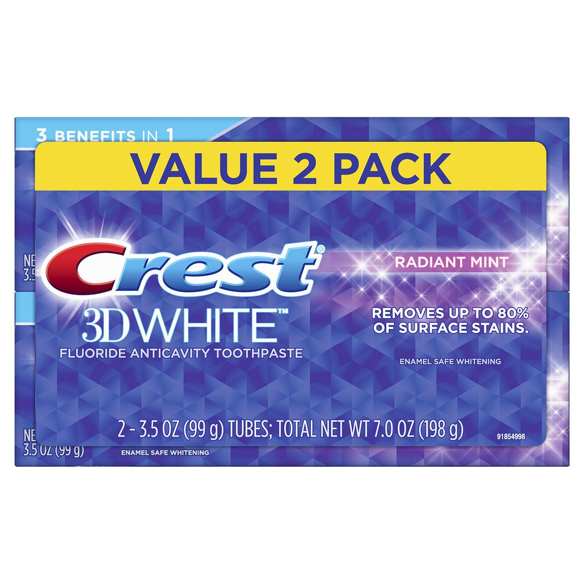 Crest 3.5 Ounce (Pack of 2) / Older Version / White Toothpaste