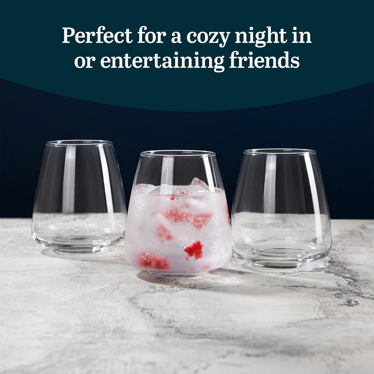 Libbey Stemless All Purpose 6 / 6 Count / Modern Wine Glasses