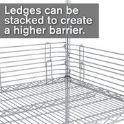 Super Erecta 4" High Stackable Ledge for Wire Shelving by METRO – 18, Chrome, Model L18N-4C