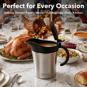 Rorence Gravy Boat Jug, 16 Ounce Insulated, Stainless Steel