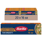 Whole Grain Thin Spaghetti Pasta by Barilla – 16 Ounce (Pack of 20), Pack of 20
