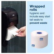High-Capacity Toilet Paper Roll White T by Tork – 36 Rolls (1000 Sheets each), Paper, White, Pack of 36, Model 110292A