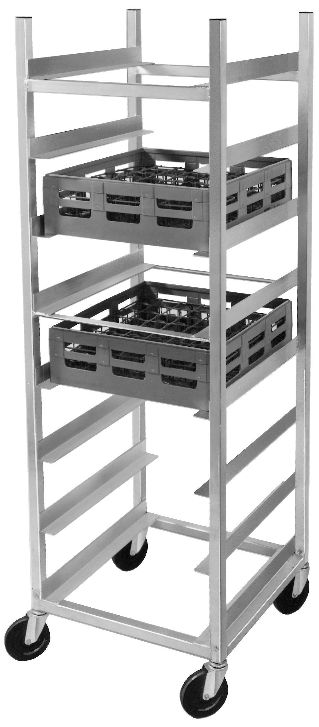 Utility Glass Rack Cart by Channel Manufacturing – Aluminum, Silver, Model GRR-8
