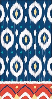 Creative Converting Boho Dinner Napkins, 8" x 4", Blue, Turquoise, Yellow, and Orange