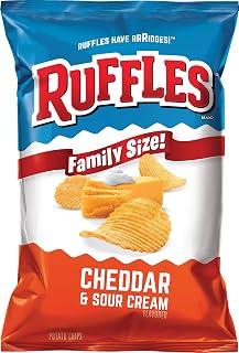 Ruffles Potato Chips, Cheddar Sour Cream, 36 Ounce (Pack of 4)