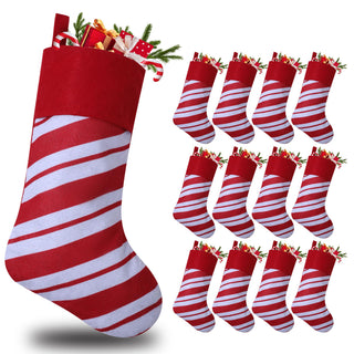 Tokforty Candy Cane Christmas Stockings, 19 Inch, 12 Pack Red and White