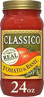 CLASSICO Pasta Sauce, Tomato & Basil, 24 oz Jar