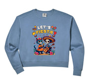 Womens Funny Cat and Dog Sugar Skull Lets Fiesta Día los de Muertos Comfort Colors Crop Sweatshirt by Cat & Dog Sugar Skull Let’s Fiesta day of dead tee – Model 4J0XNWVRT22