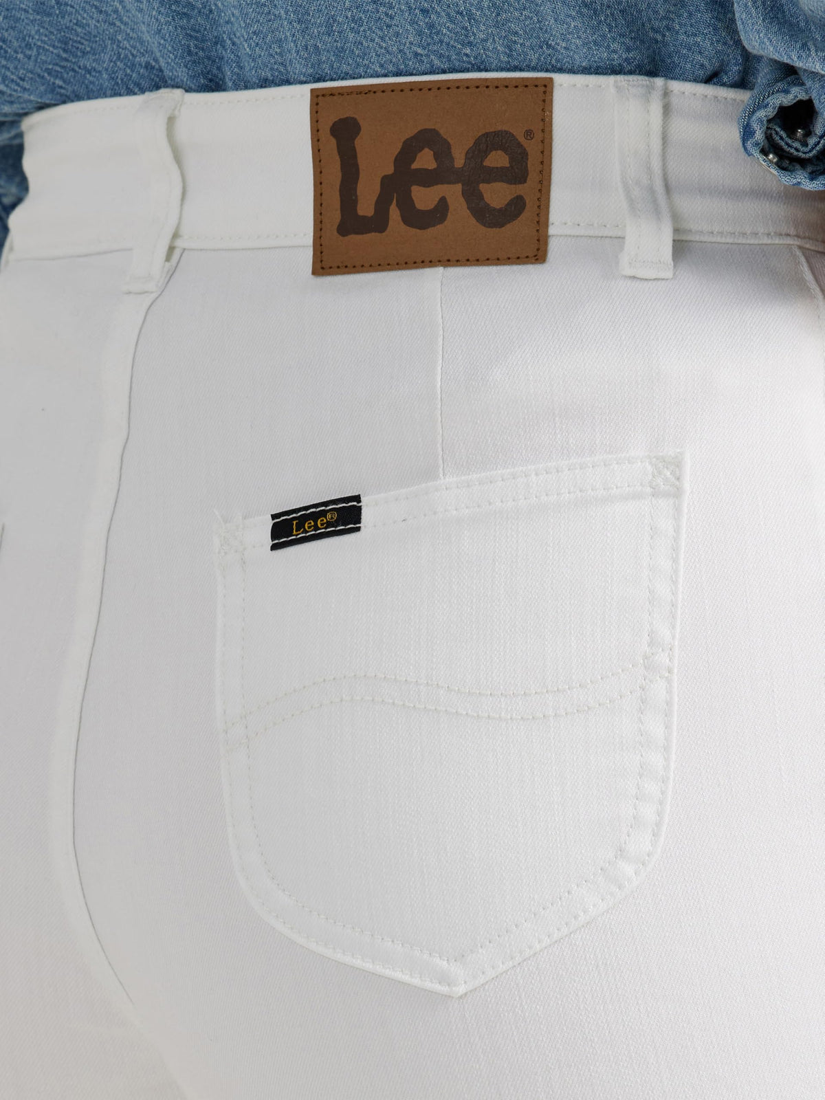 Women's Legendary Seamed Denim Short Bright White by Lee – Cotton, Polyester, Spandex, Bright White, Model 112346701