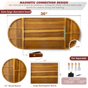 NAGAWOOD Acacia Charcuterie Board Set, 30 x 13 Inch Extra Large, Wood