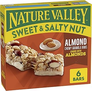 Nature Valley Granola Bars, Sweet and Salty Nut, Almond, 6 Bars, 7.2 OZ (Pack of 8)