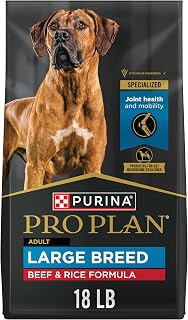 Purina Pro Plan Large Breed Dog Food, Beef & Rice, 18 lb Bag