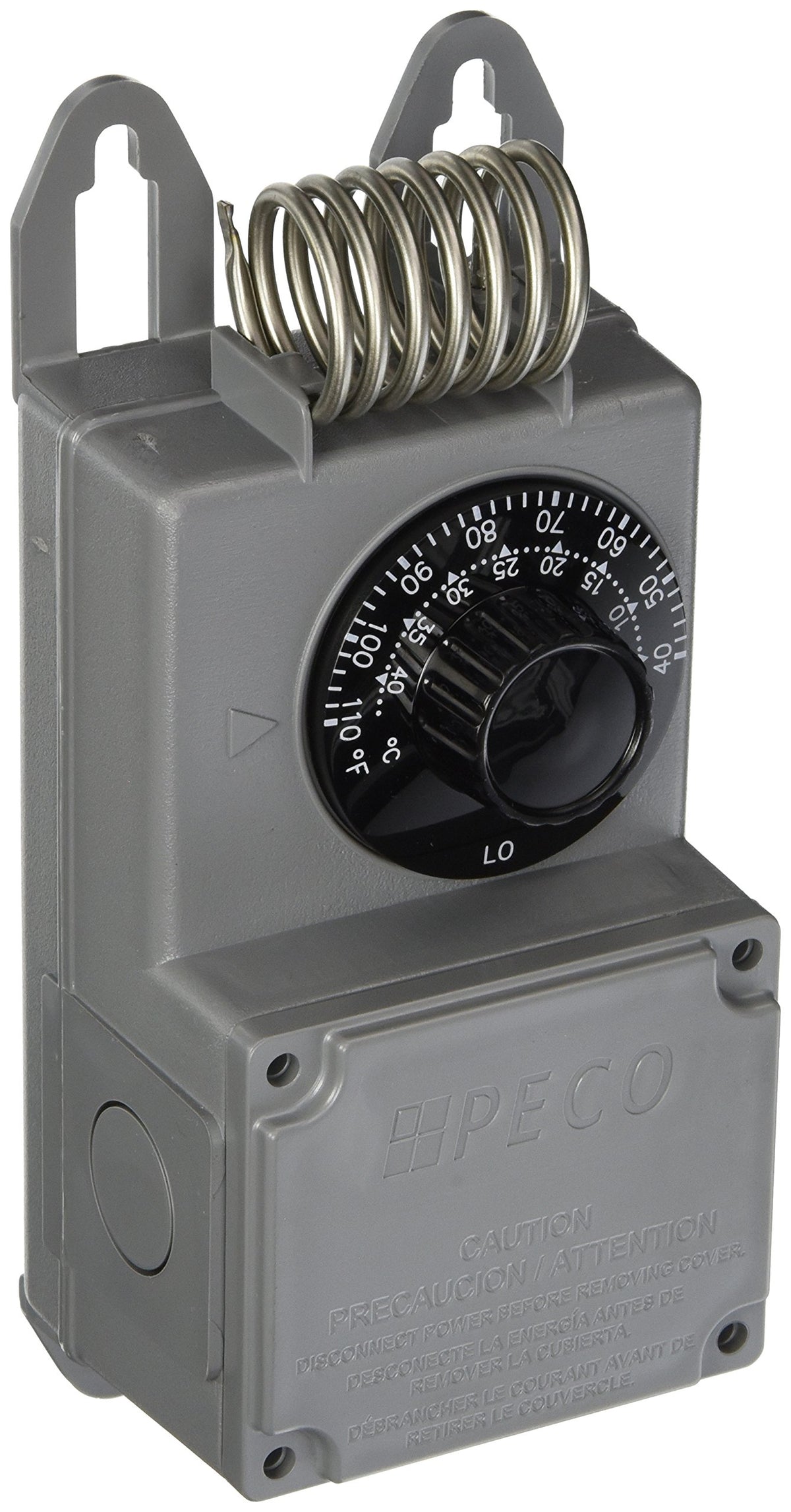 NEMA 4X Line Voltage Thermostat by PECO – Plastic, Gray, Model TF115-001