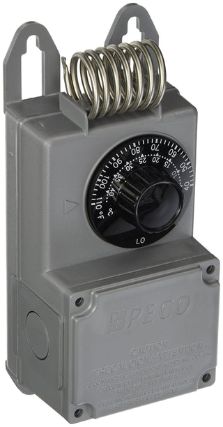 NEMA 4X Line Voltage Thermostat by PECO – Plastic, Gray, Model TF115-001