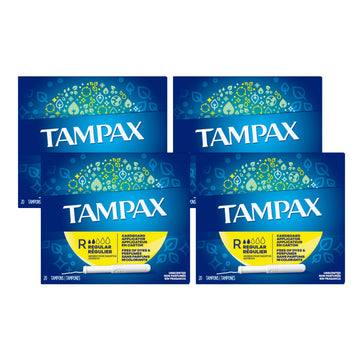 Cardboard Applicator Tampons by Tampax – 20 Count (Pack of 4), Cardboard, Model 646350