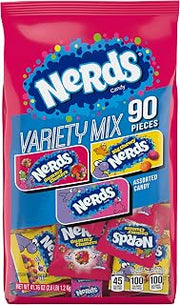 Nerds Variety Mix Assorted Candy, Individually Wrapped, 41.76 oz, 90 Ct | Bulk assorted mix, individually wrapped, party bowls, office candy