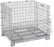 Global Industrial Wire Mesh Folding Open-Top Container, 5.70 Cu. Ft. Cap