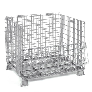 Wire Mesh Folding Open-Top Container by Global Industrial – Wire Mesh, Gray, Model 198642