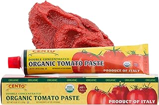Cento Organic Double Concentrated Tomato Paste, 4.56 oz (Pack of 12) | Non-GMO, Gluten-Free, BPA-Free & Low Sodium; Thick Paste from Ripe Tomatoes; Grown and Processed in Italy