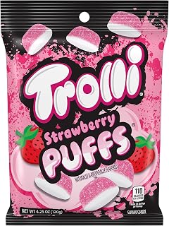 Trolli Strawberry Puffs, Gummi Candy, 4.25 Ounce