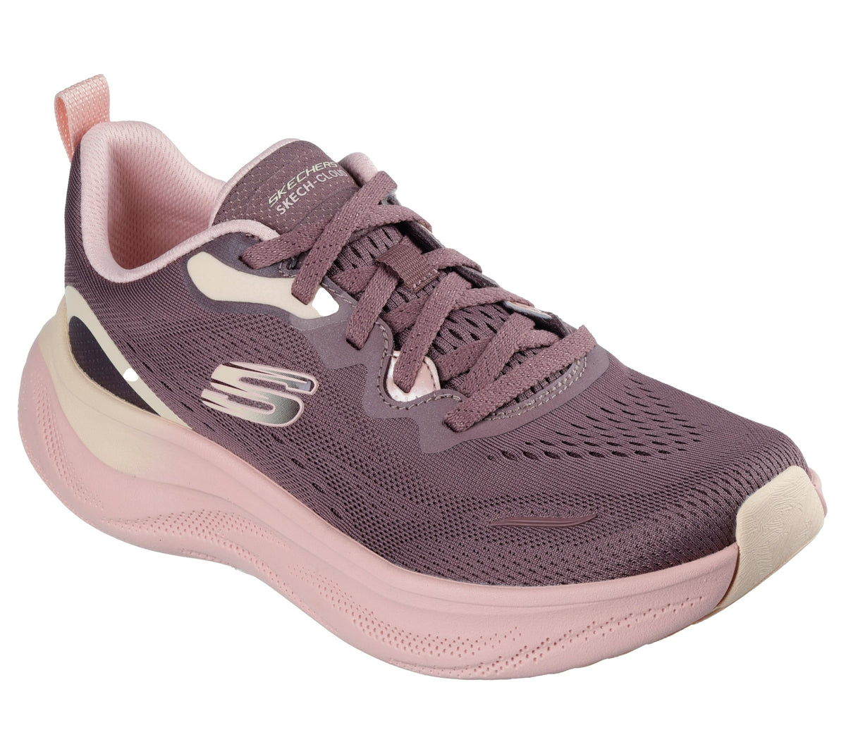 Womens Skech Cloud-Gentle Glow Sneaker by Skechers – Polyester, Burgundy, Model 150561-BURG