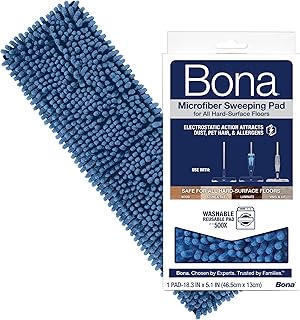 Microfiber Sweeping Pad for Multi-Surface Floors - For Use With Bona Mops - Attracts, Picks Up Pet Hair, Fur, and Dander - Wood, Stone, Tile, Laminate, and Vinyl Floors