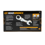 10 Pc 72T Stubby Flex Ratcheting Combination mm Wrench Set by GEARWRENCH – Alloy Steel, Solid Black, Model 9550