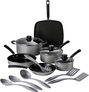 Tramontina Primaware 15-Piece Non Stick Pots and Pans Set, Silver