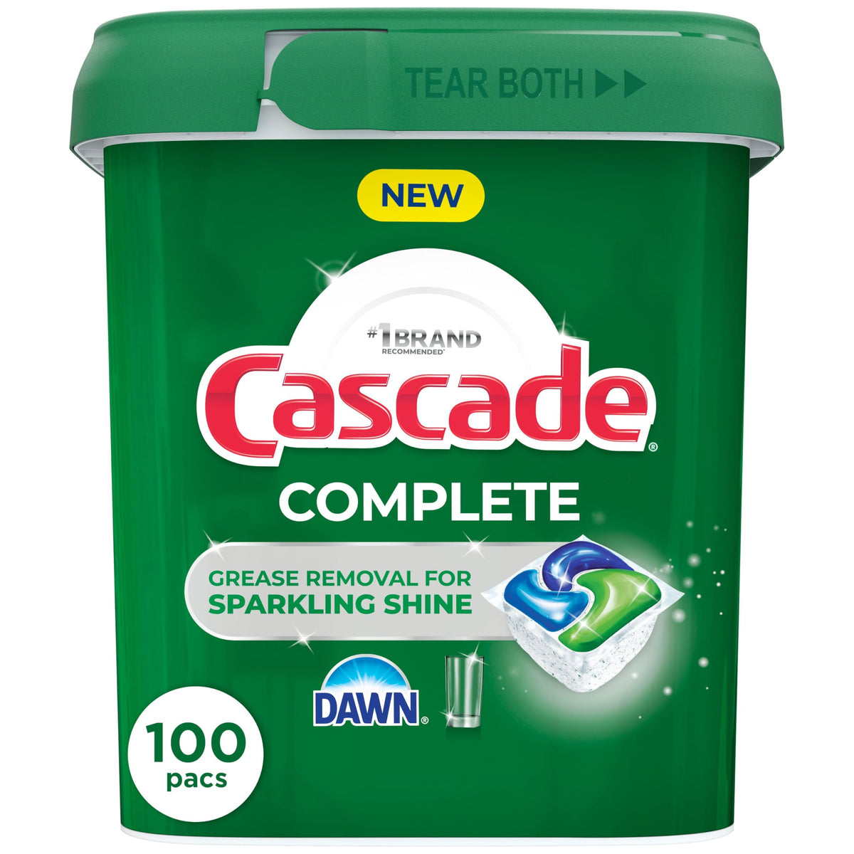 Complete Dishwasher Detergent Pods by Cascade – 100 Count (Pack of 1)
