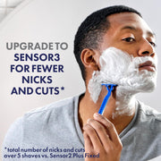 Sensor3 Simple Men’s Disposable Razors by Gillette – 12 Count (Pack of 1), Rubber, Blue