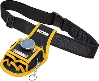 Strong Hand Tools MTP100 Tool Pouch with Screw Magnet, 5 Open Pockets, Metal Tool Clip, Tape Measure Holder, 40"-51" Durable Belt