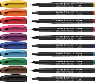 Schneider Topliner 967 Pen Set- Assorted Colors, Set of 10