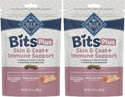 Blue Buffalo Blue Bits Plus Skin & Coat and Immune Support Dog Treats, Salmon, 9.5-oz. Bag (Pack of 2)