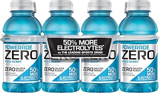 POWERADE Electrolyte Enhanced Zero Sugar Mixed Berry Sports Drink, 12 Ounce (Pack of 8)