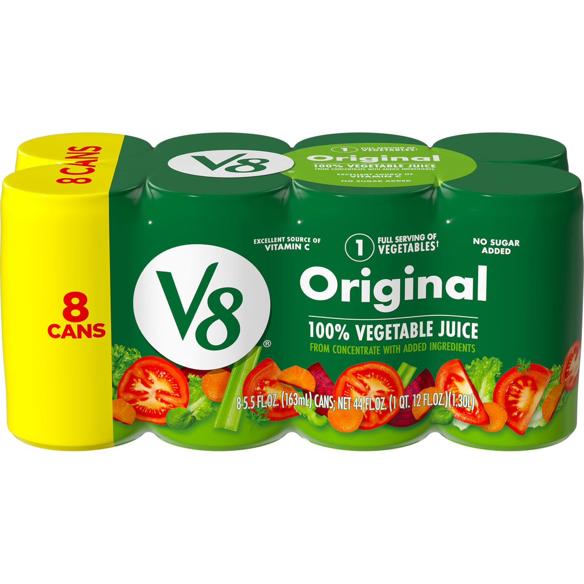 Original 100% Vegetable Juice by V8 – 5.5 Fl Oz (Pack of 8), 100% Vegetable, Model 200000026844