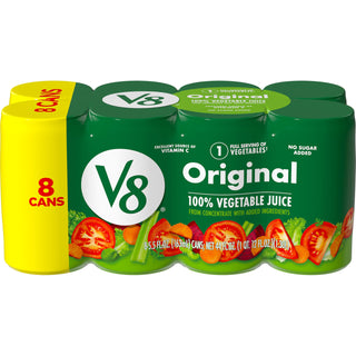 Original 100% Vegetable Juice by V8 – 5.5 Fl Oz (Pack of 8), 100% Vegetable, Model 200000026844