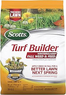 Scotts Turf Builder WinterGuard Fall Weed & Feed₅, 11.28 lbs. | Weed Killer Plus Fall Fertilizer, Covers 4,000 sq. ft.
