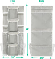 Simple Houseware Double Sided Hanging Organizer, 46 Inch Length, Grey